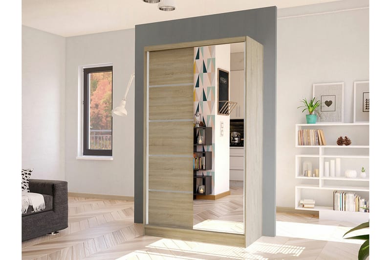 Glenmore Garderob m. Spegel Brown - Oppbevaring - Klesoppbevaring - Garderober & garderobesystem