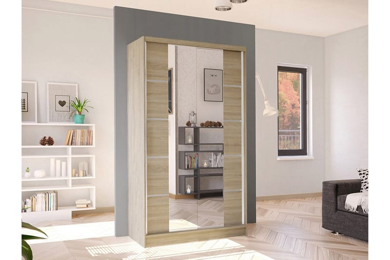 Glenmore Garderob m. Spegel Brown - Oppbevaring - Klesoppbevaring - Garderober & garderobesystem