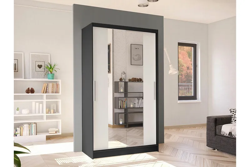 Glenmore Garderob m. Spegel White - Oppbevaring - Klesoppbevaring - Garderober & garderobesystem