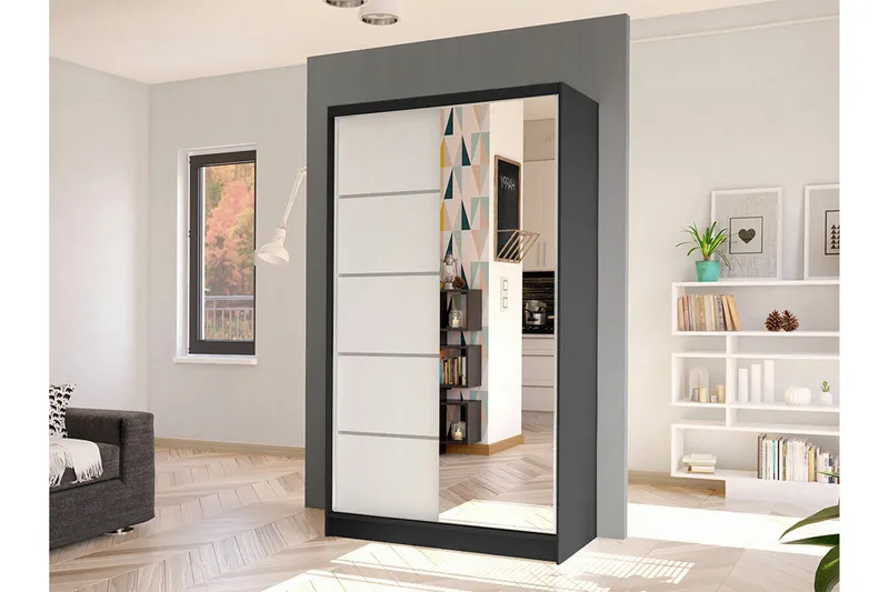 Glenmore Garderob m. Spegel White - Oppbevaring - Klesoppbevaring - Garderober & garderobesystem