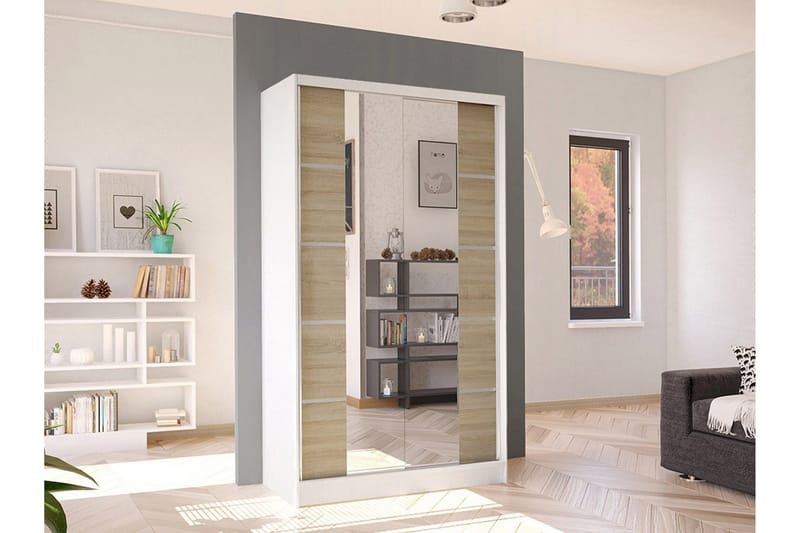 Glenmore Garderob m. Spegel White - Oppbevaring - Klesoppbevaring - Garderober & garderobesystem