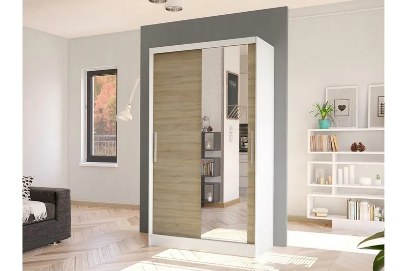 Glenmore Garderob m. Spegel White - Oppbevaring - Klesoppbevaring - Garderober & garderobesystem