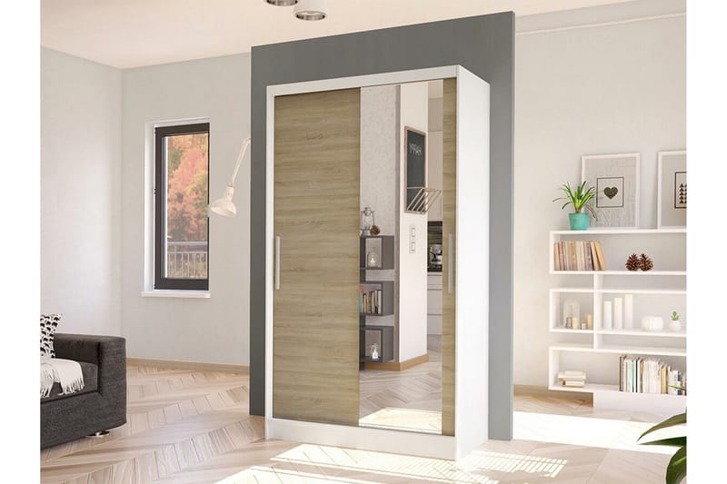 Glenmore Garderob m. Spegel White - Oppbevaring - Klesoppbevaring - Garderober & garderobesystem