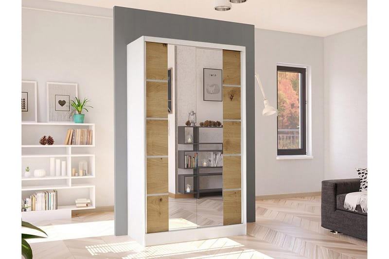 Glenmore Garderob m. Spegel White - Oppbevaring - Klesoppbevaring - Garderober & garderobesystem