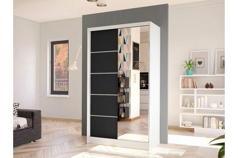 Glenmore Garderob m. Spegel White - Oppbevaring - Klesoppbevaring - Garderober & garderobesystem