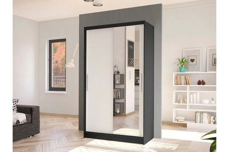 Glenmore Garderob m. Spegel White - Oppbevaring - Klesoppbevaring - Garderober & garderobesystem