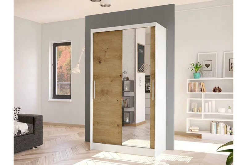 Glenmore Garderob m. Spegel White - Oppbevaring - Klesoppbevaring - Garderober & garderobesystem