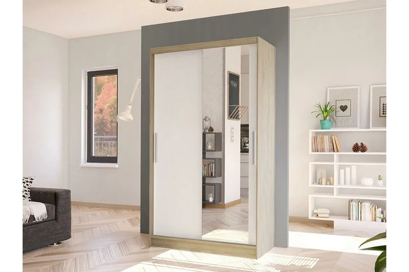 Glenmore Garderob m. Spegel White - Oppbevaring - Klesoppbevaring - Garderober & garderobesystem