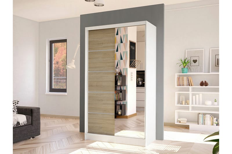 Glenmore Garderob m. Spegel White - Oppbevaring - Klesoppbevaring - Garderober & garderobesystem