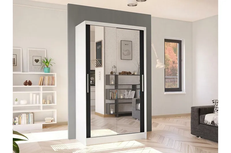 Glenmore Garderob m. Spegel White - Oppbevaring - Klesoppbevaring - Garderober & garderobesystem