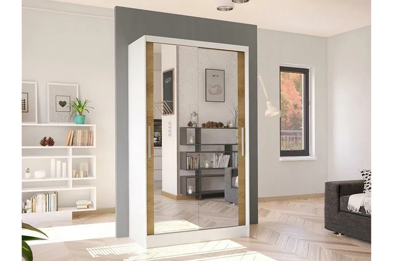 Glenmore Garderob m. Spegel White - Oppbevaring - Klesoppbevaring - Garderober & garderobesystem