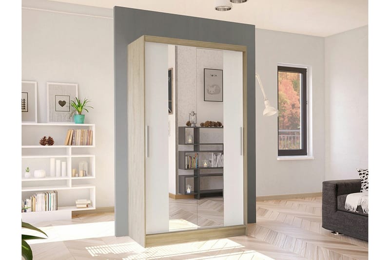 Glenmore Garderob m. Spegel White - Oppbevaring - Klesoppbevaring - Garderober & garderobesystem