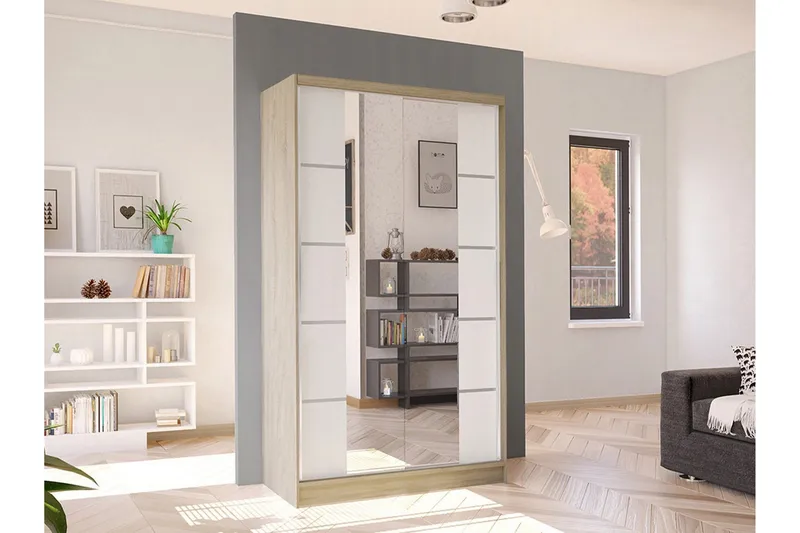 Glenmore Garderob m. Spegel White - Oppbevaring - Klesoppbevaring - Garderober & garderobesystem