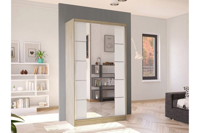 Glenmore Garderob m. Spegel White - Oppbevaring - Klesoppbevaring - Garderober & garderobesystem