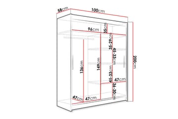 Glenmore Garderobe m. Speil - Brun - Oppbevaring - Klesoppbevaring - Garderober & garderobesystem