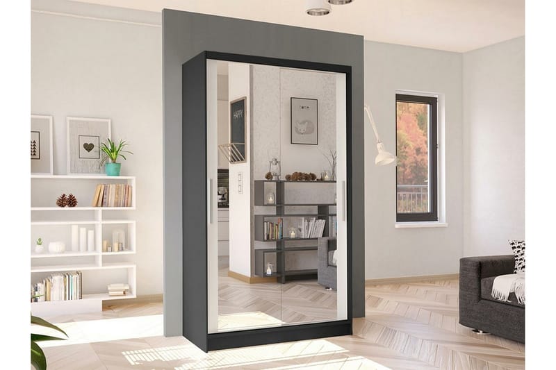 Glenmore Garderobe m. Speil - Hvid - Oppbevaring - Klesoppbevaring - Garderober & garderobesystem