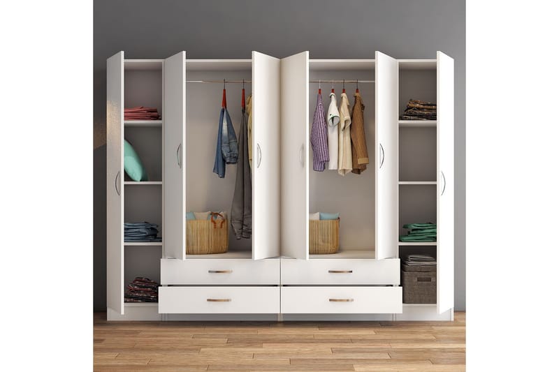 GRD Garderobe 240 cm - Hvit - Oppbevaring - Klesoppbevaring - Garderober & garderobesystem