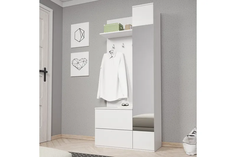 Green Garderobe 90x34x195 cm - Oppbevaring - Klesoppbevaring - Garderober & garderobesystem
