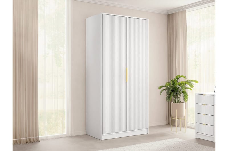 Gudelia Garderobe 102x216 cm - Grå - Oppbevaring - Klesoppbevaring - Garderober & garderobesystem