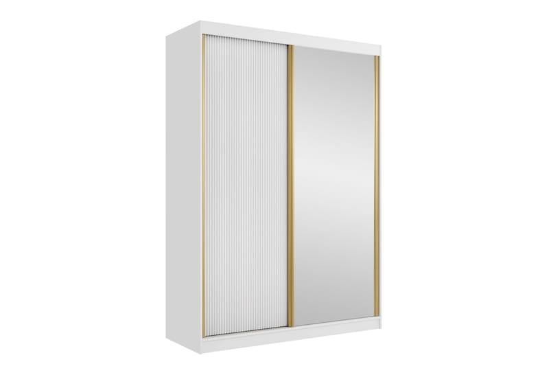 Gudelia Garderobeskap 151x216 cm - Hvit - Oppbevaring - Klesoppbevaring - Garderober & garderobesystem