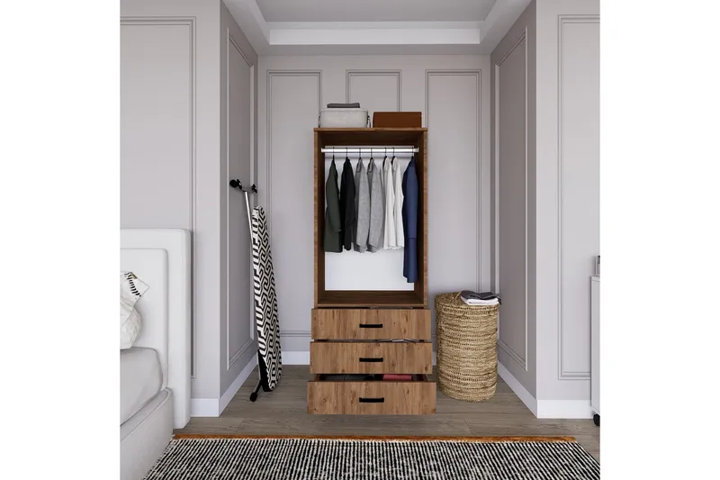Haaken Garderobe 60x174,8 cm - Brun - Oppbevaring - Klesoppbevaring - Garderober & garderobesystem