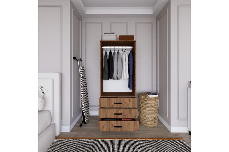 Haaken Garderobe 60x174,8 cm - Brun - Oppbevaring - Klesoppbevaring - Garderober & garderobesystem