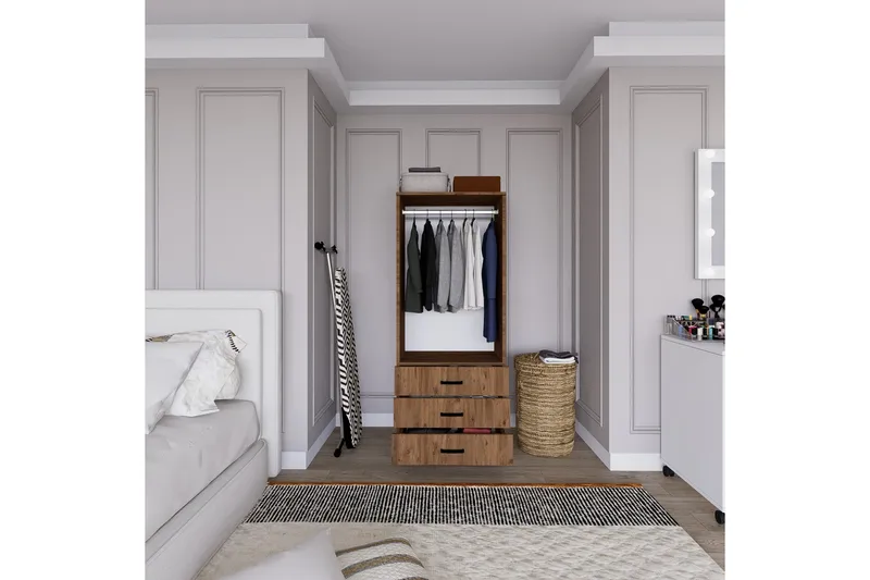 Haaken Garderobe 60x174,8 cm - Brun - Oppbevaring - Klesoppbevaring - Garderober & garderobesystem