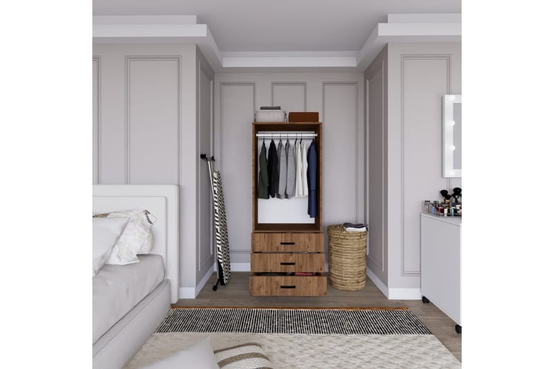 Haaken Garderobe 60x174,8 cm - Brun - Oppbevaring - Klesoppbevaring - Garderober & garderobesystem