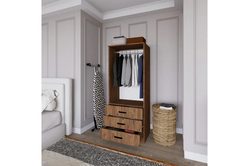 Haaken Garderobe 60x174,8 cm - Brun - Oppbevaring - Klesoppbevaring - Garderober & garderobesystem