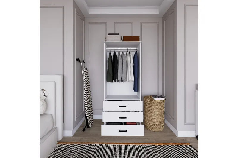 Haaken Garderobe 60x174,8 cm - Matt hvit - Oppbevaring - Klesoppbevaring - Garderober & garderobesystem