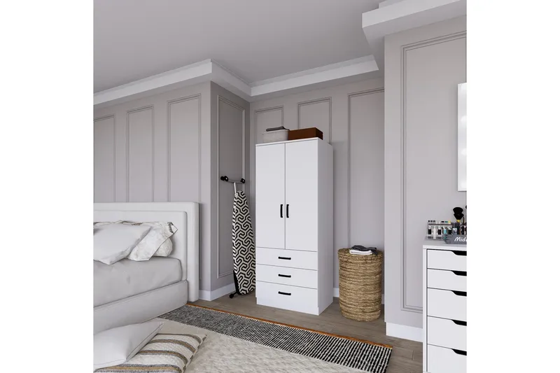 Haaken Garderobe 60x174,8 cm - Matt hvit - Oppbevaring - Klesoppbevaring - Garderober & garderobesystem