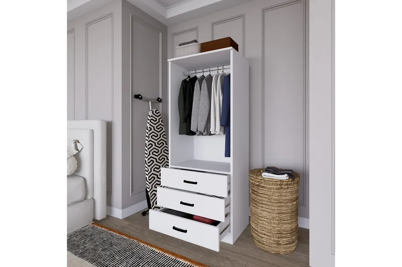 Haaken Garderobe 60x174,8 cm - Matt hvit - Oppbevaring - Klesoppbevaring - Garderober & garderobesystem