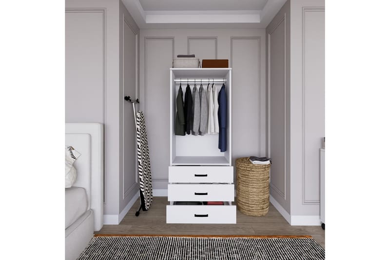 Haaken Garderobe 60x174,8 cm - Matt hvit - Oppbevaring - Klesoppbevaring - Garderober & garderobesystem