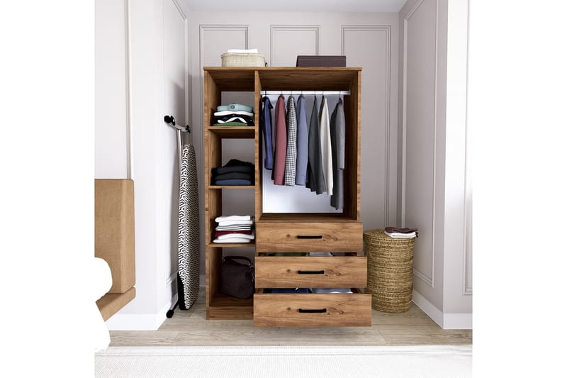 Haaken Garderobe 90x174,8 cm - Brun - Oppbevaring - Klesoppbevaring - Garderober & garderobesystem