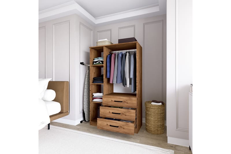 Haaken Garderobe 90x174,8 cm - Brun - Oppbevaring - Klesoppbevaring - Garderober & garderobesystem