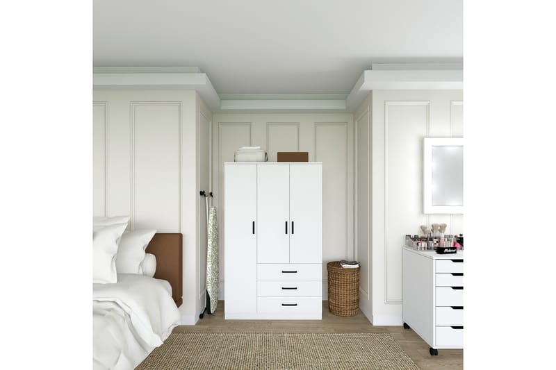 Haaken Garderobe 90x174,8 cm - Matt hvit - Oppbevaring - Klesoppbevaring - Garderober & garderobesystem
