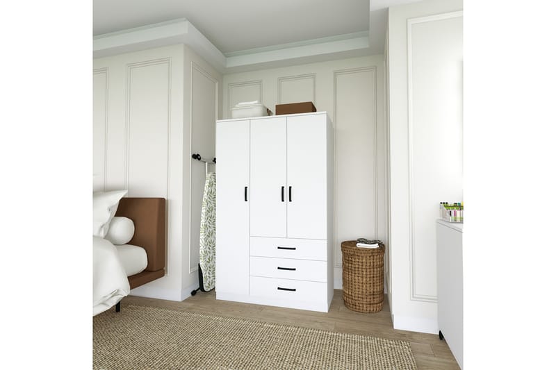Haaken Garderobe 90x174,8 cm - Matt hvit - Oppbevaring - Klesoppbevaring - Garderober & garderobesystem