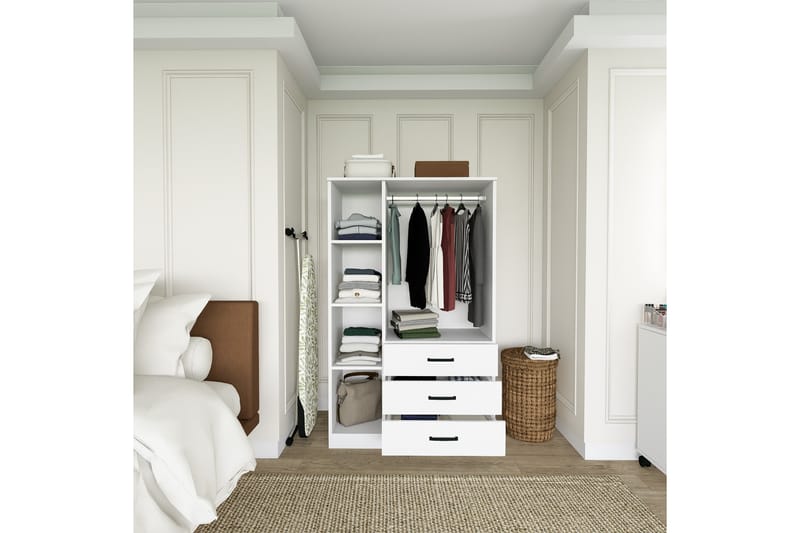 Haaken Garderobe 90x174,8 cm - Matt hvit - Oppbevaring - Klesoppbevaring - Garderober & garderobesystem