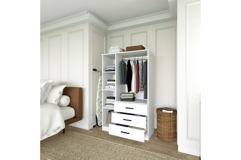 Haaken Garderobe 90x174,8 cm - Matt hvit - Oppbevaring - Klesoppbevaring - Garderober & garderobesystem