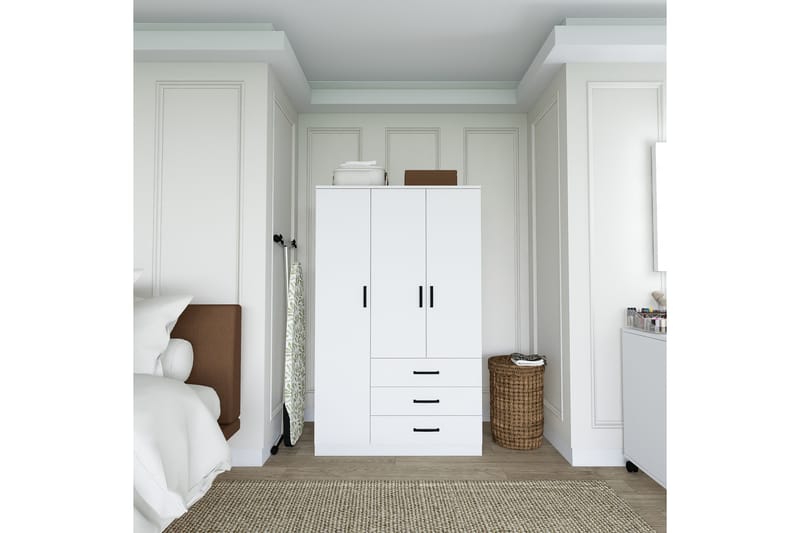 Haaken Garderobe 90x174,8 cm - Matt hvit - Oppbevaring - Klesoppbevaring - Garderober & garderobesystem