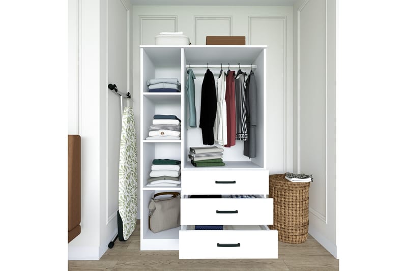 Haaken Garderobe 90x174,8 cm - Matt hvit - Oppbevaring - Klesoppbevaring - Garderober & garderobesystem