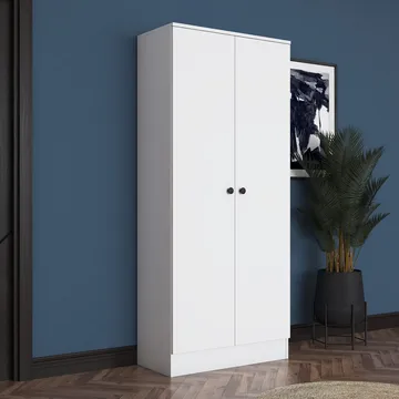 Hallstativ Wallxpert Cleo hylle (80 x 182,8 x 37,5 cm) Hvit - Hvit - Oppbevaring - Klesoppbevaring - Garderober & garderobesystem - Garderobeskap & klesskap