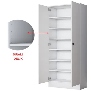 Hallstativ Wallxpert Cleo hylle (80 x 182,8 x 37,5 cm) Hvit - Hvit - Oppbevaring - Klesoppbevaring - Garderober & garderobesystem - Garderobeskap & klesskap