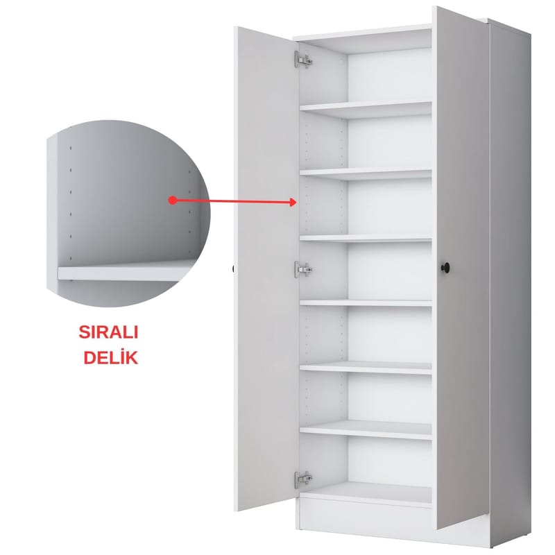 Hallstativ Wallxpert Cleo hylle (80 x 182,8 x 37,5 cm) Hvit - Hvit - Oppbevaring - Klesoppbevaring - Garderober & garderobesystem - Garderobeskap & klesskap