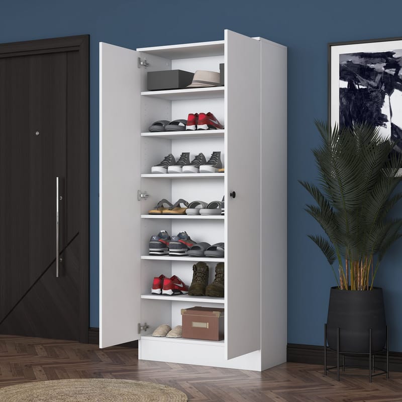 Hallstativ Wallxpert Cleo hylle (80 x 182,8 x 37,5 cm) Hvit - Hvit - Oppbevaring - Klesoppbevaring - Garderober & garderobesystem - Garderobeskap & klesskap