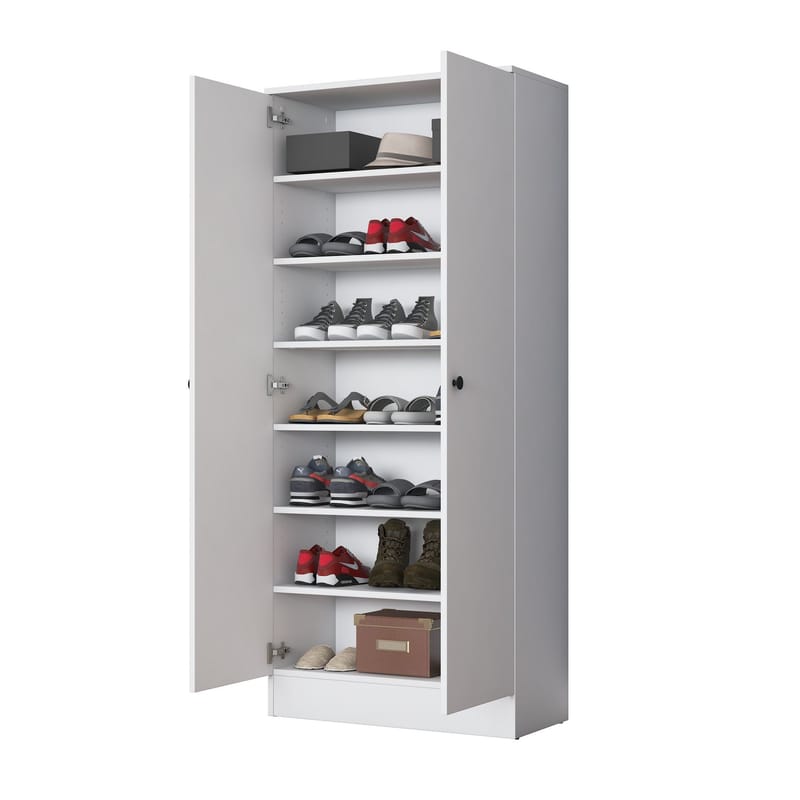 Hallstativ Wallxpert Cleo hylle (80 x 182,8 x 37,5 cm) Hvit - Hvit - Oppbevaring - Klesoppbevaring - Garderober & garderobesystem - Garderobeskap & klesskap