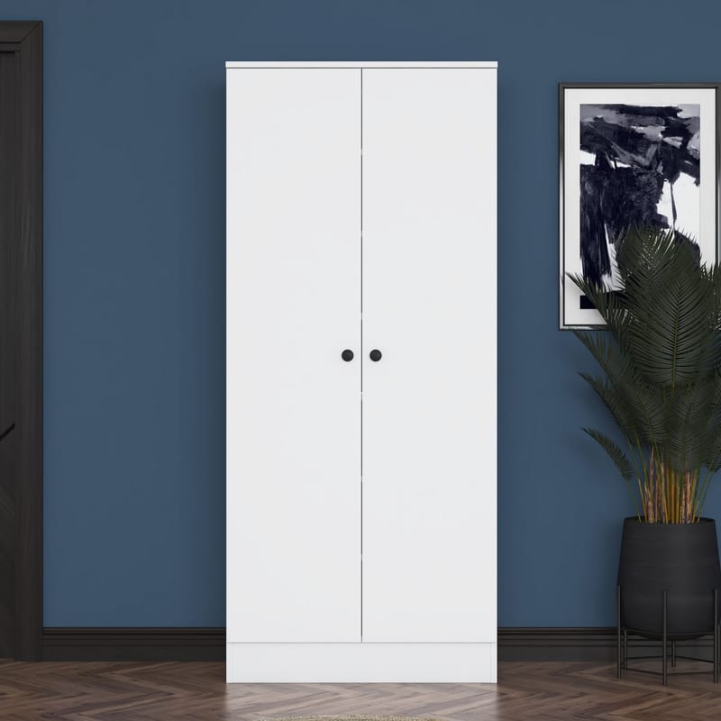 Hallstativ Wallxpert Cleo hylle (80 x 182,8 x 37,5 cm) Hvit - Hvit - Oppbevaring - Klesoppbevaring - Garderober & garderobesystem - Garderobeskap & klesskap