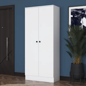 Hallstativ Wallxpert Cleo hylle (80 x 182,8 x 37,5 cm) Hvit - Hvit - Oppbevaring - Klesoppbevaring - Garderober & garderobesystem - Garderobeskap & klesskap