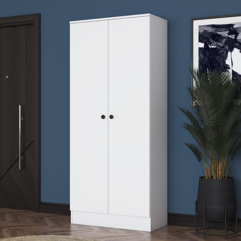 Hallstativ Wallxpert Cleo hylle (80 x 182,8 x 37,5 cm) Hvit - Hvit - Oppbevaring - Klesoppbevaring - Garderober & garderobesystem - Garderobeskap & klesskap