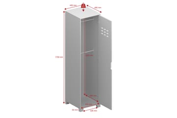 Haltekarr Garderobe 47x47 cm - Grå - Oppbevaring - Klesoppbevaring - Garderober & garderobesystem